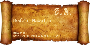 Boér Mabella névjegykártya